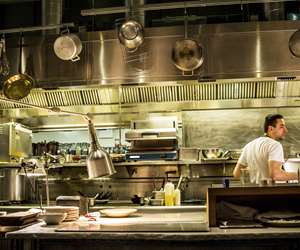 Chef in open kitchen